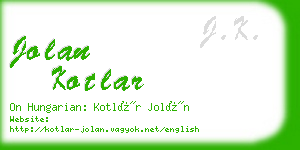 jolan kotlar business card